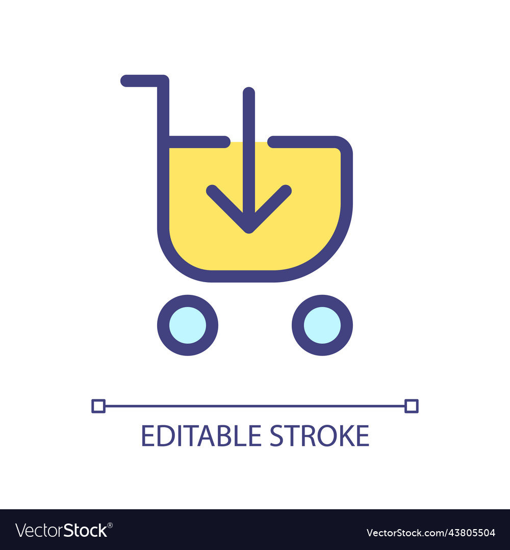 Loading shopping cart pixel perfect rgb color ui vector image Loading shopping cart pixel perfect rgb color ui