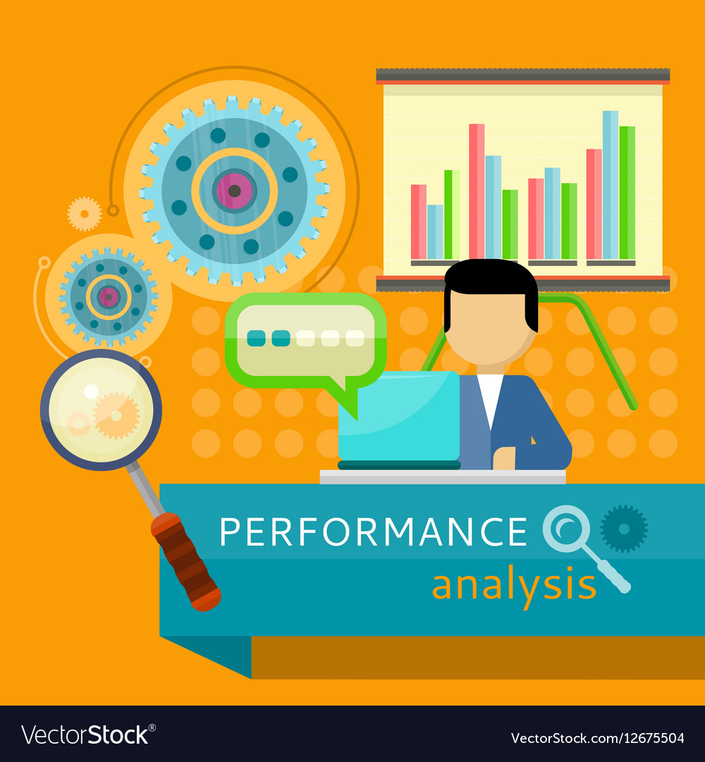 Performance Analysis Banner Search For Solutions Vector Image