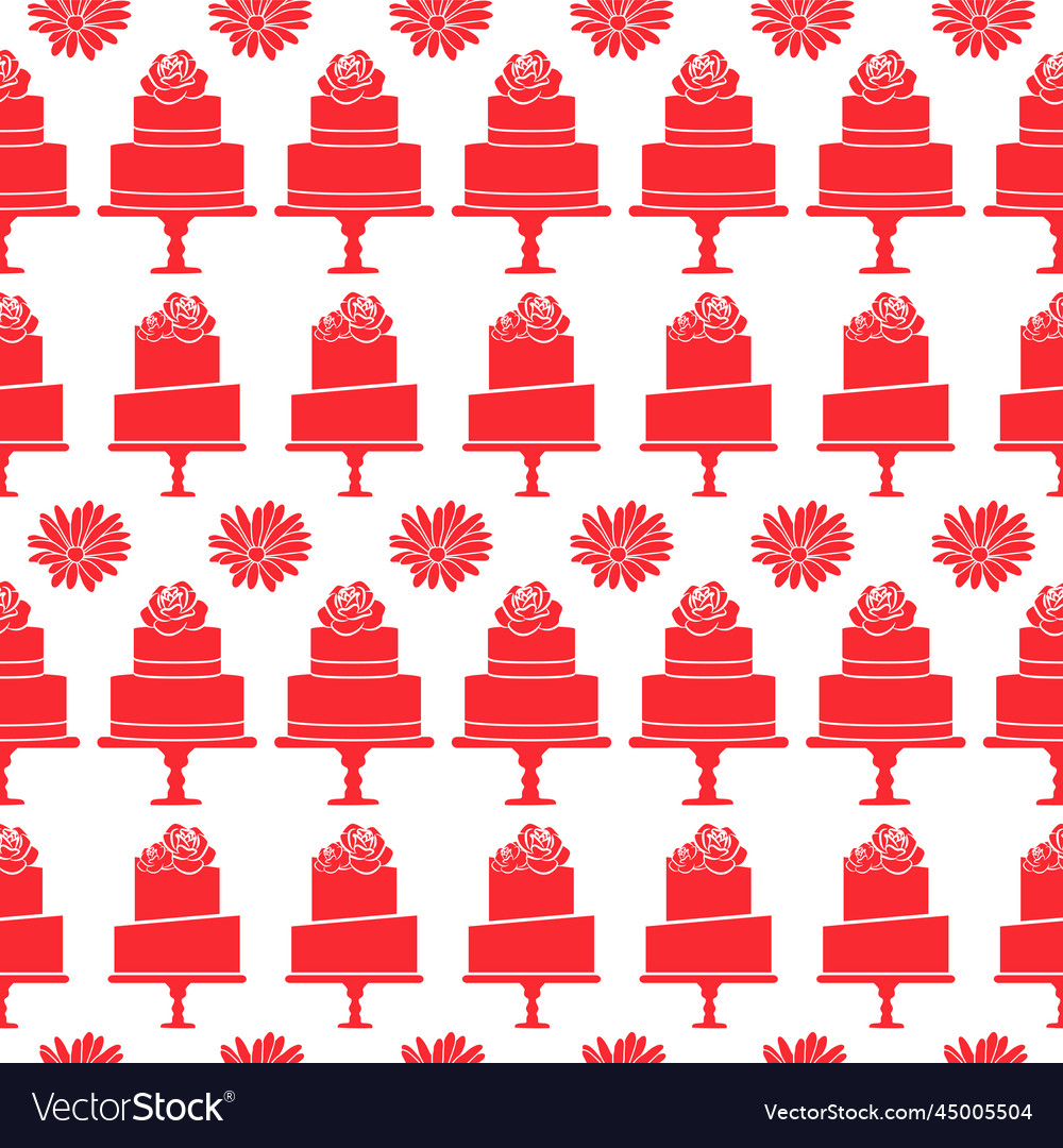 Red cake pattern background vector image Red cake pattern background