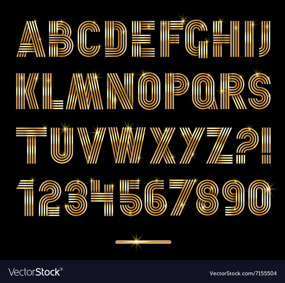 Retro stripes gold fonts settrendy elegant