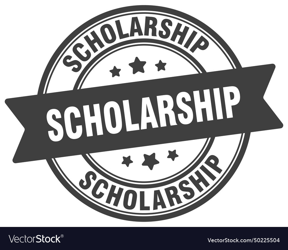 Scholarship stamp label Royalty Free Vector Image