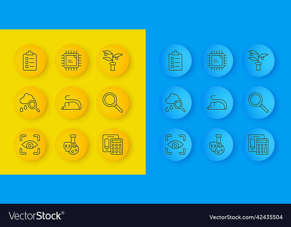 Set line eye scan cloud with rain experimental vector image Set line eye scan cloud with rain experimental