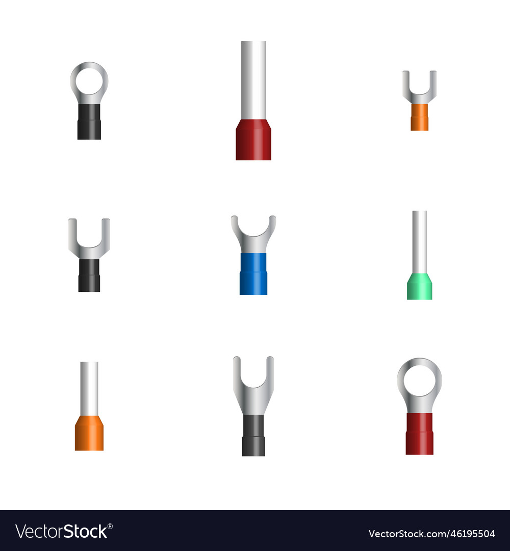 Set of various cable lugs 3d