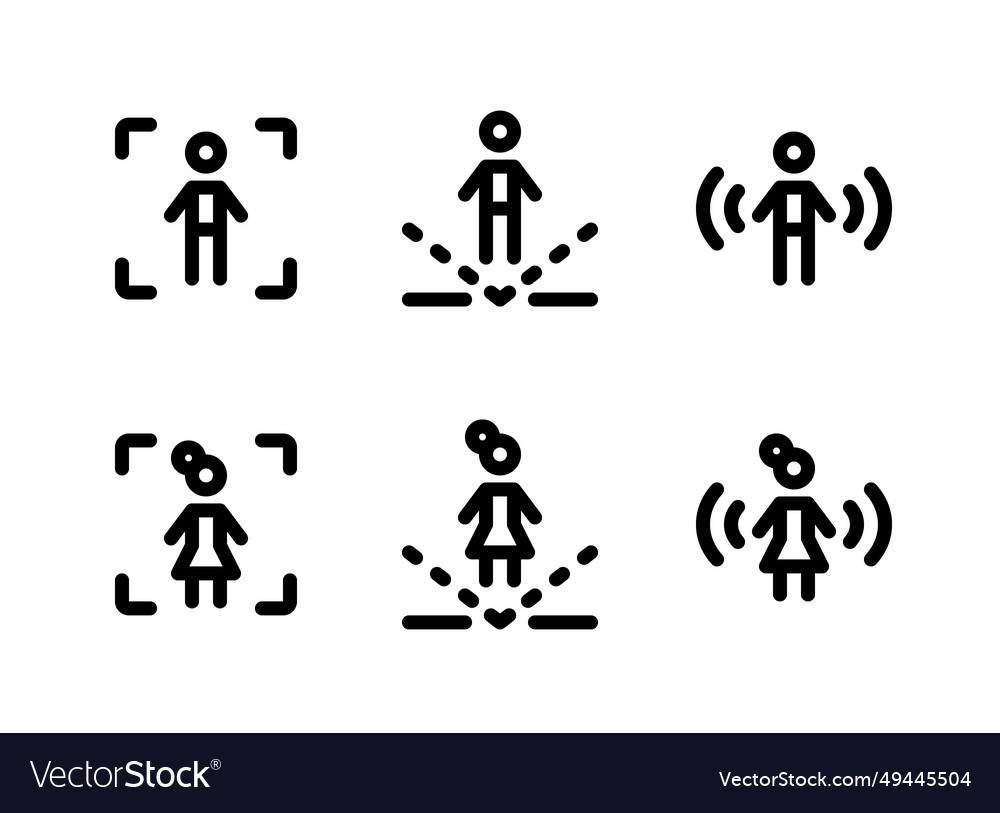 Simple set of virtual reality line icons