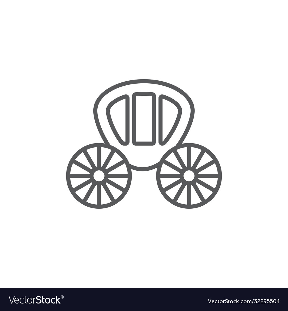 Wedding carriage icon symbol isolated on white