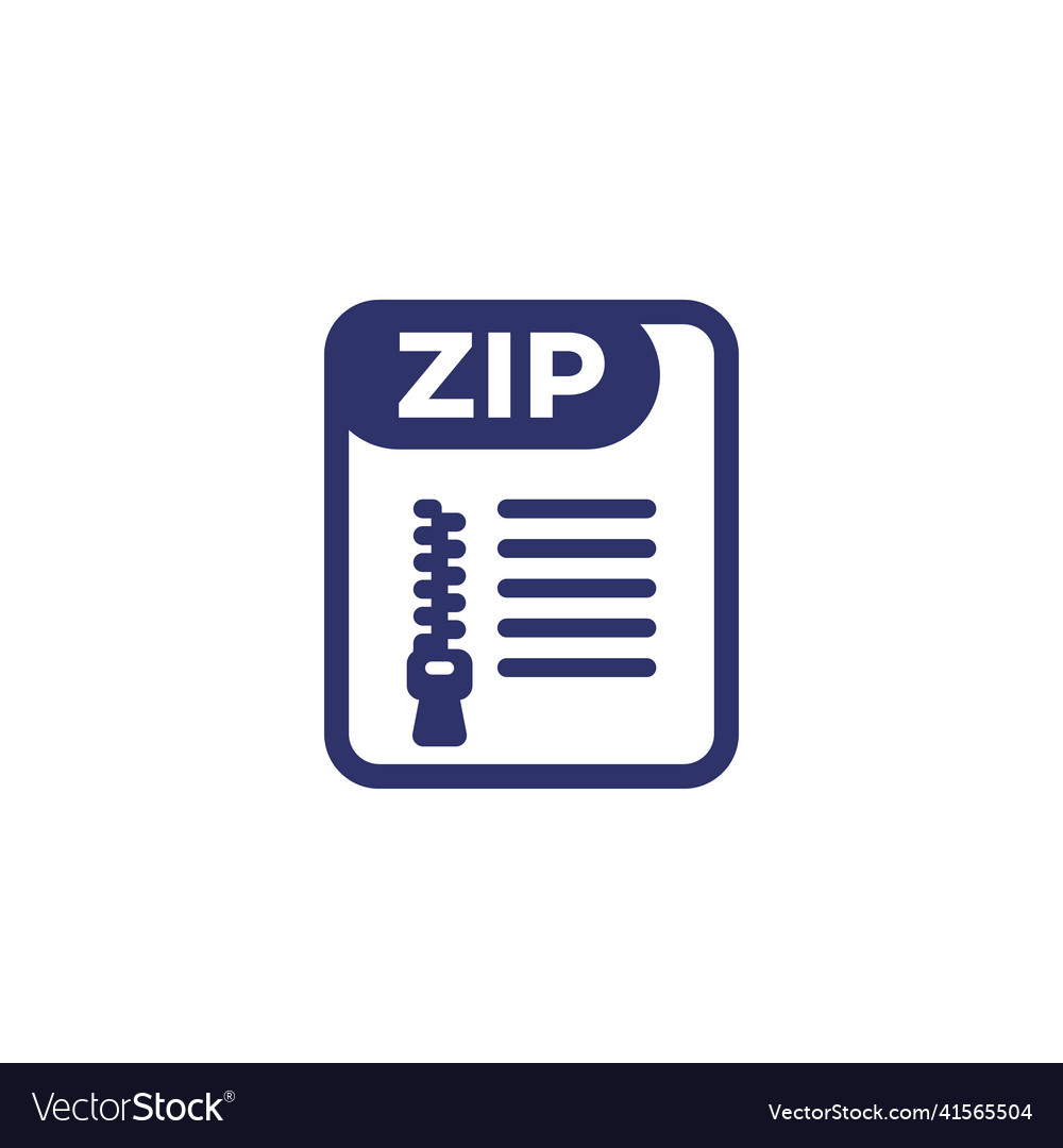 Zip file archive icon on white