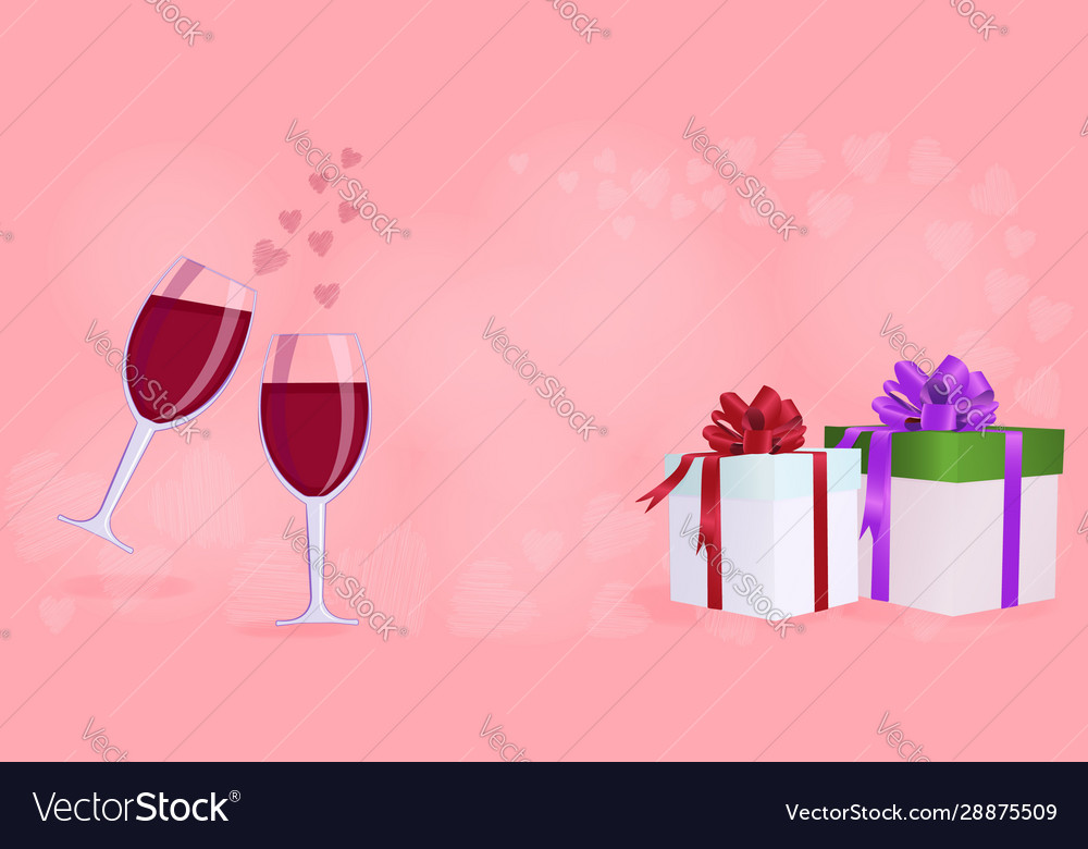Banner In Pink Colors For Valentines Day With Vector Image