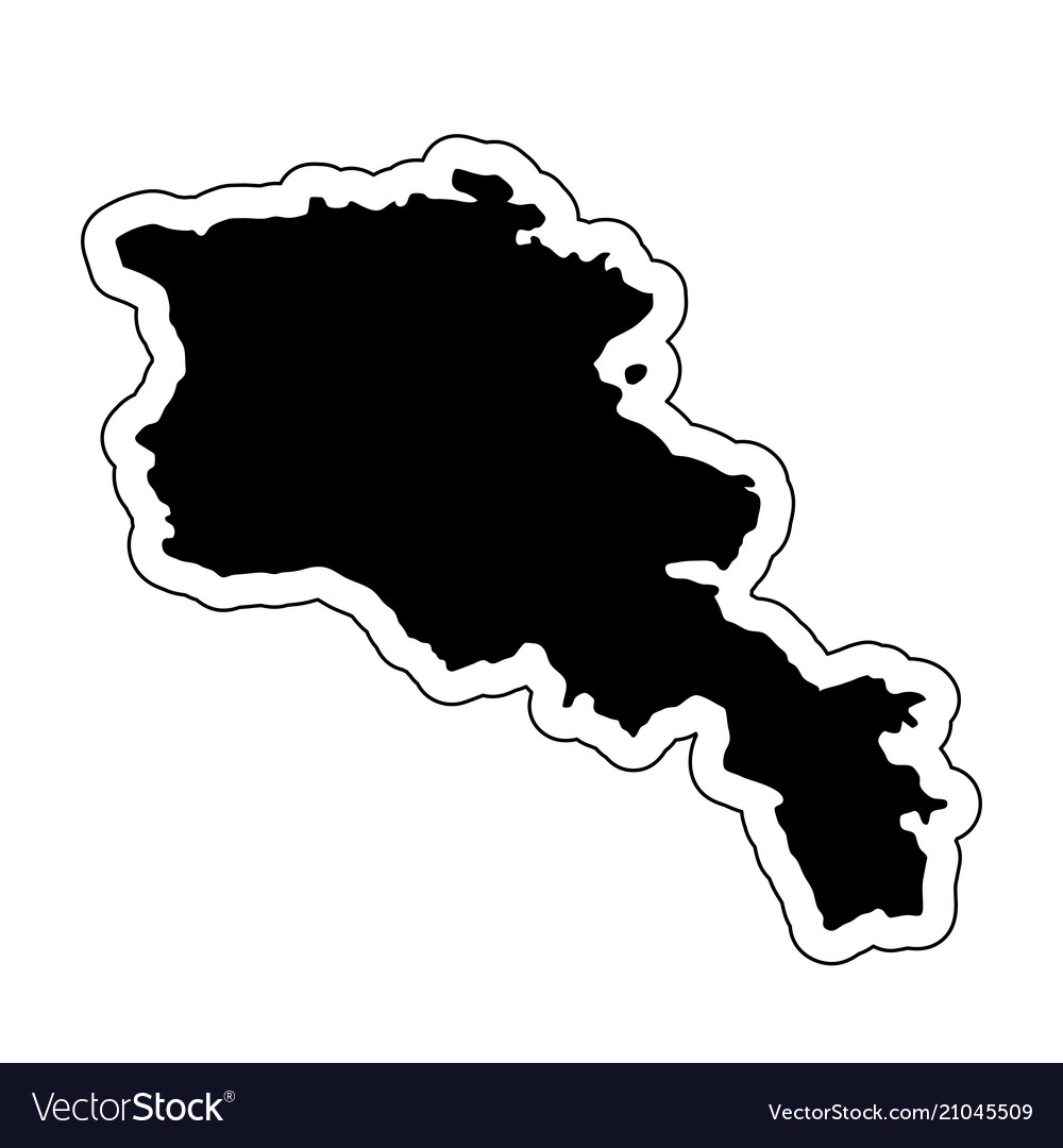 Black silhouette of the country armenia Royalty Free Vector