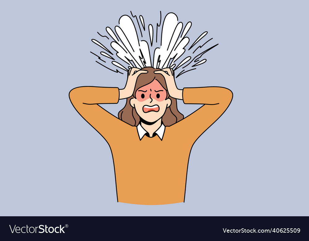 Brain explosion and stress concept Royalty Free Vector Image