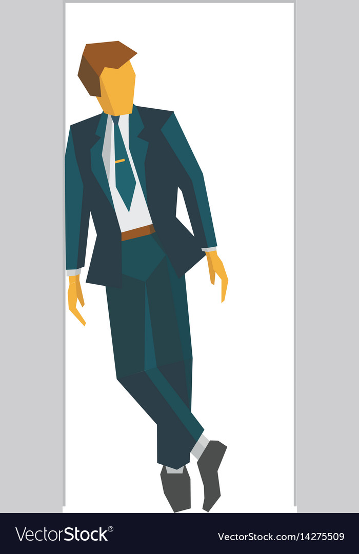 Businessman standing in doorway business concept Vector Image