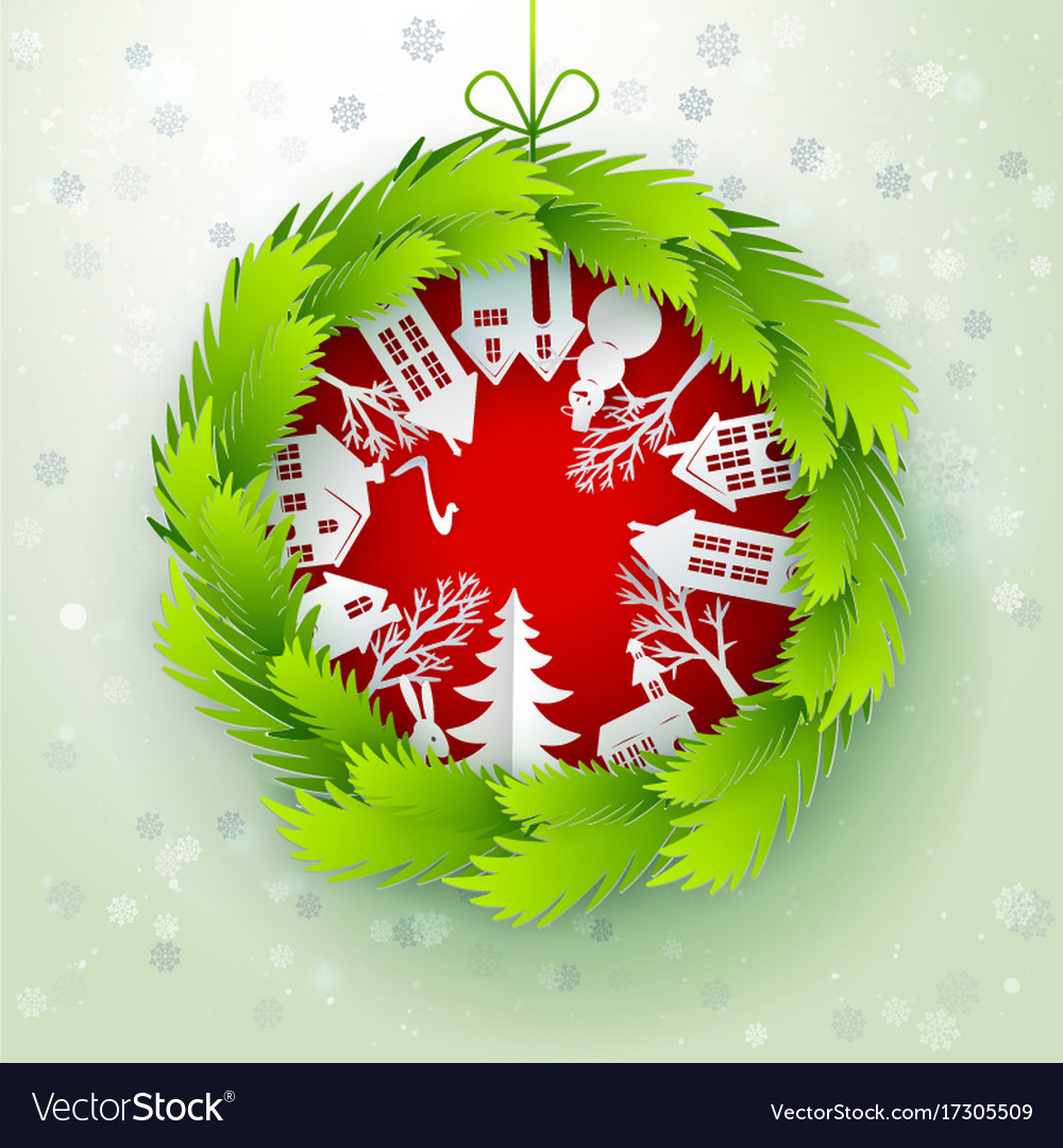 Christmas Decorated Paper Wreath Christmas Decorated Paper Wreath