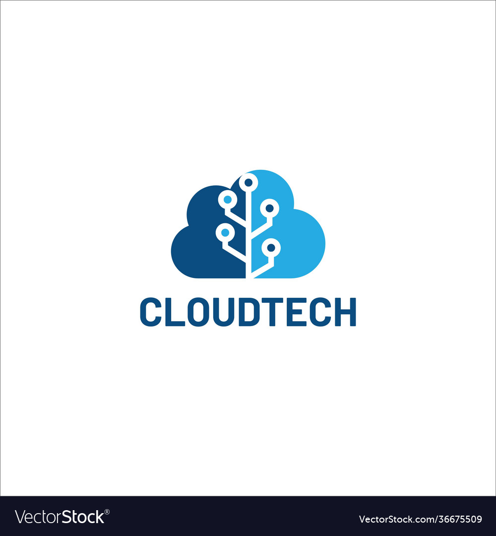 Cloud tech logo technology logo datacloud Vector Image