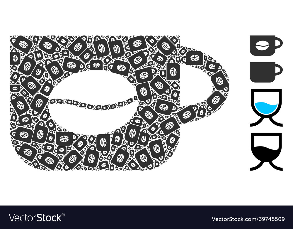 Coffee cup icon recursion composition vector image Coffee cup icon recursion composition