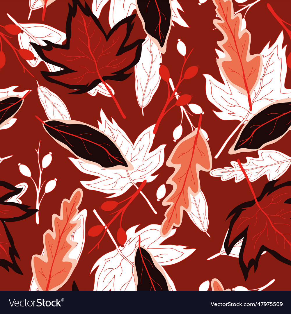 Creative autumn seamless pattern with simple vector image Creative autumn seamless pattern with simple