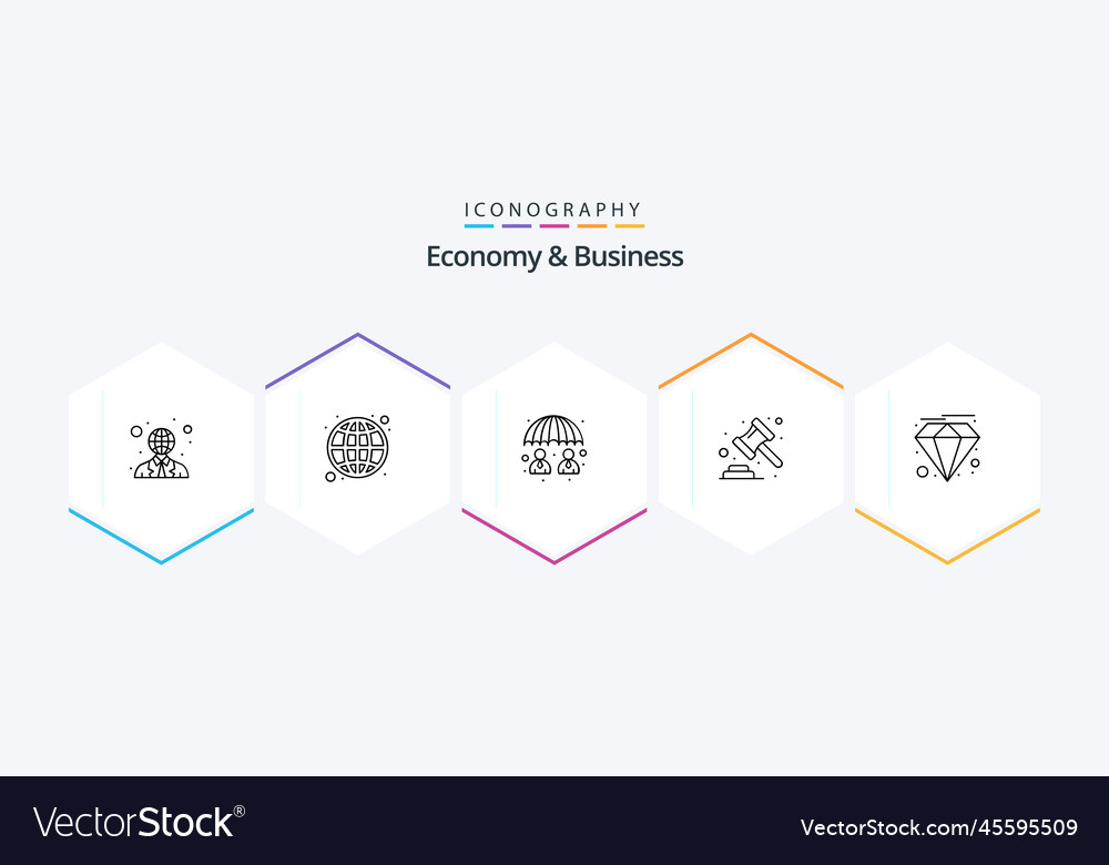 Economy and business 25 line icon pack including