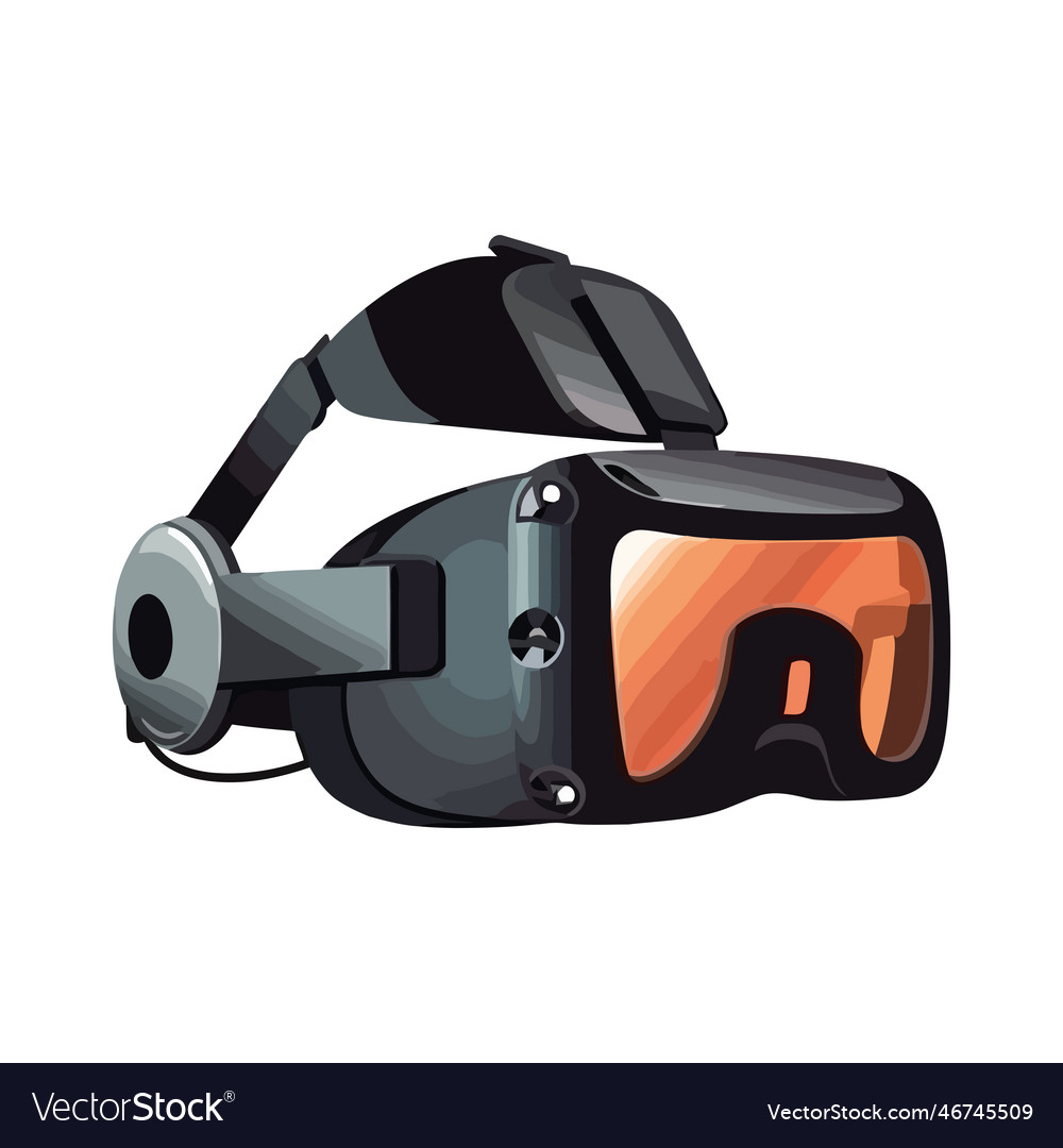 Futuristic goggles wears protective in virtual Vector Image