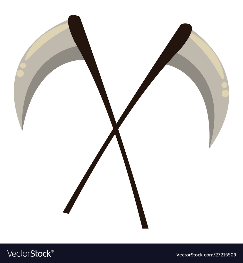 Halloween death scythes weapons icons Royalty Free Vector