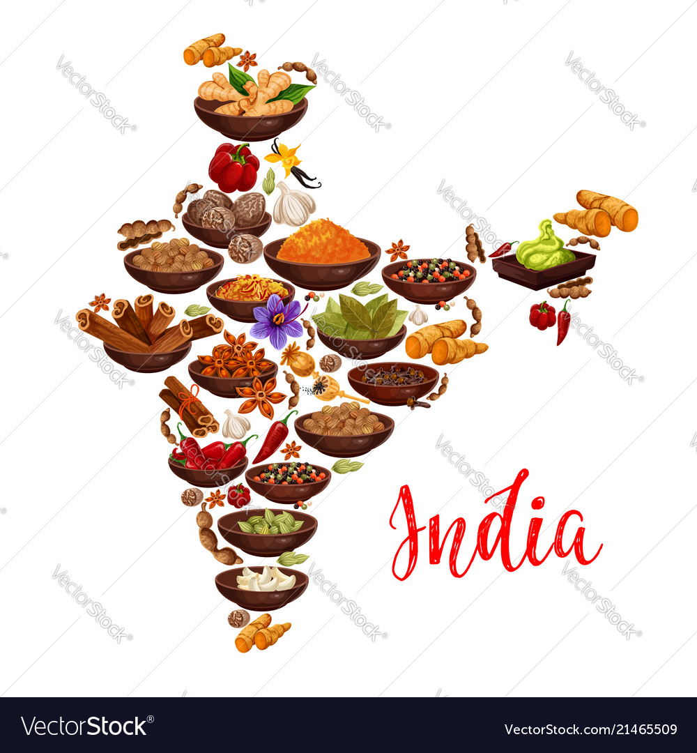 India Map Indian Spices Royalty Free Vector Image india-map-indian-spices-royalty-free-vector-image