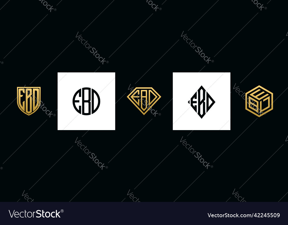 Initial letters ebd logo designs bundle