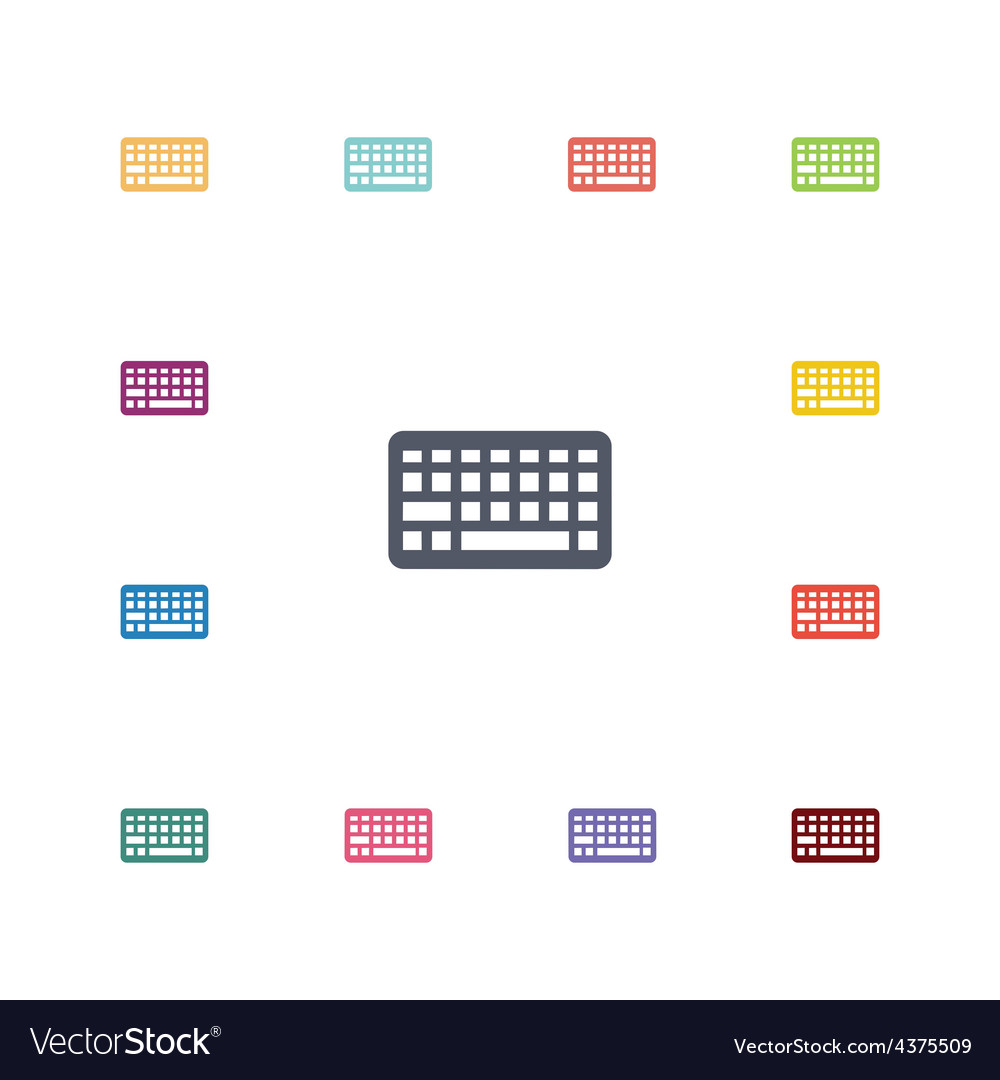 Keyboard flat icons set