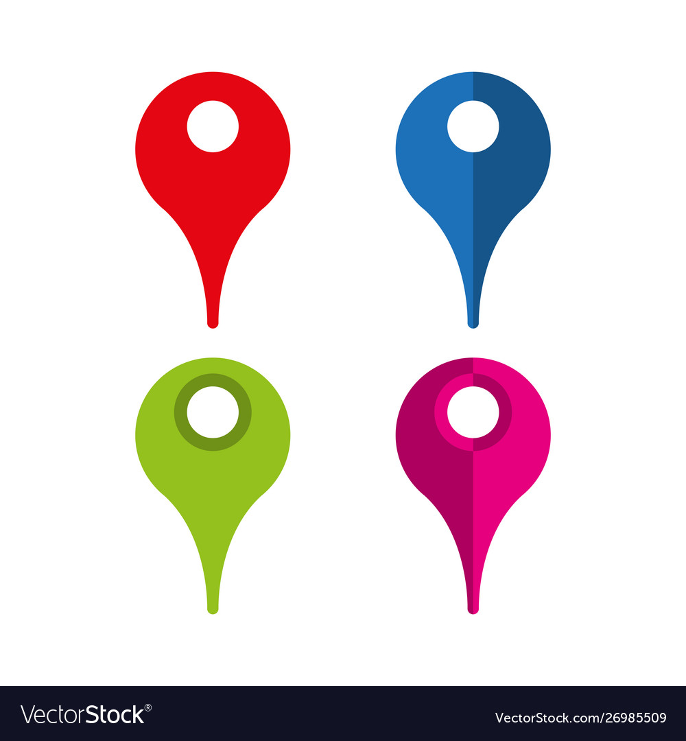 Location pointer set icons simple vector image Location pointer set icons simple