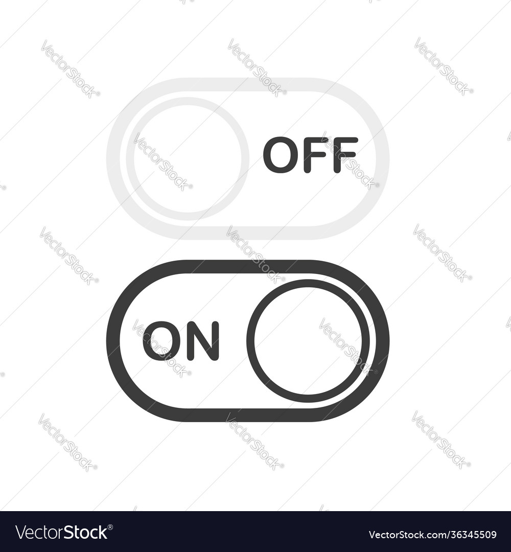 Modern flat button with dark mode switch on white