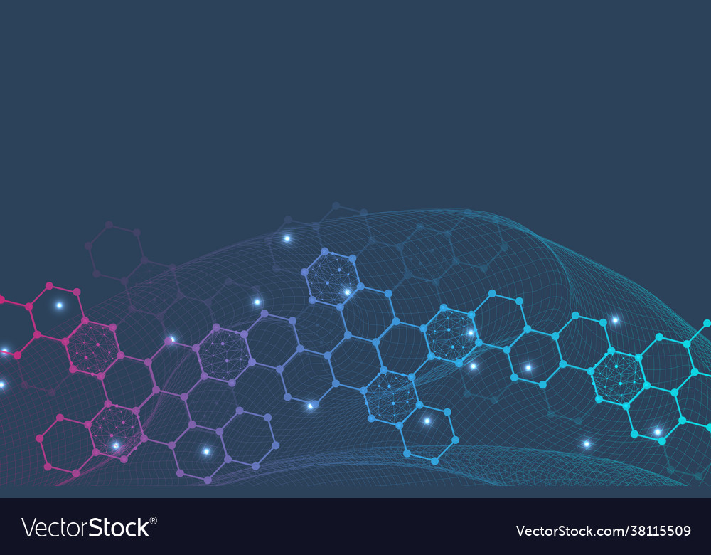 Science network pattern connecting lines and dots vector image Science network pattern connecting lines and dots