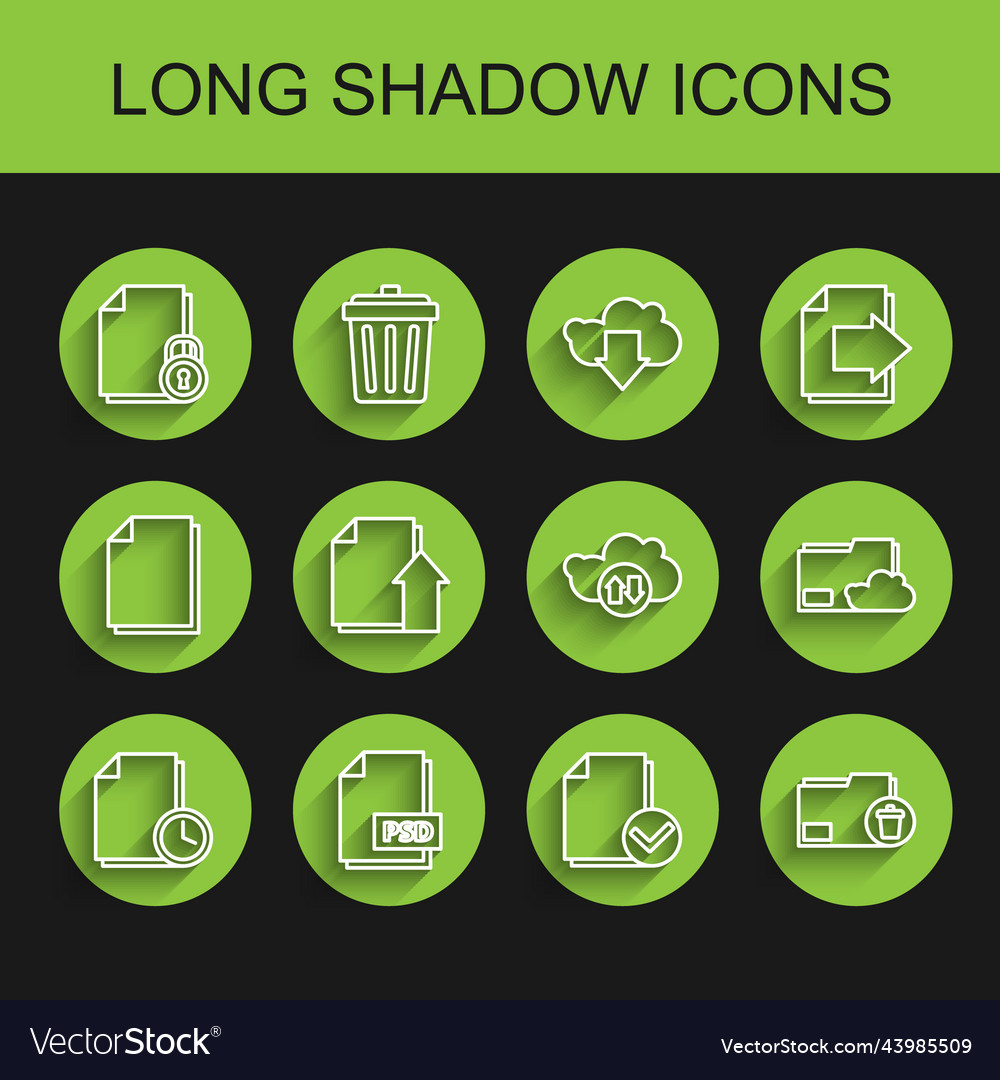 Set line document with clock psd file vector image Set line document with clock psd file
