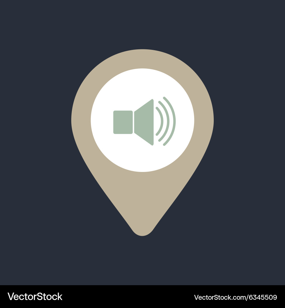 Speaker pin map icon pointer markers Royalty Free Vector