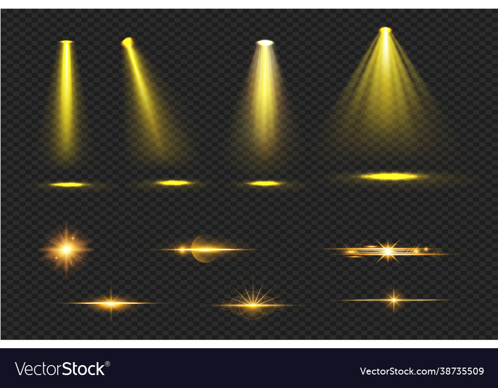 Spotlight isolated on transparent background Vector Image