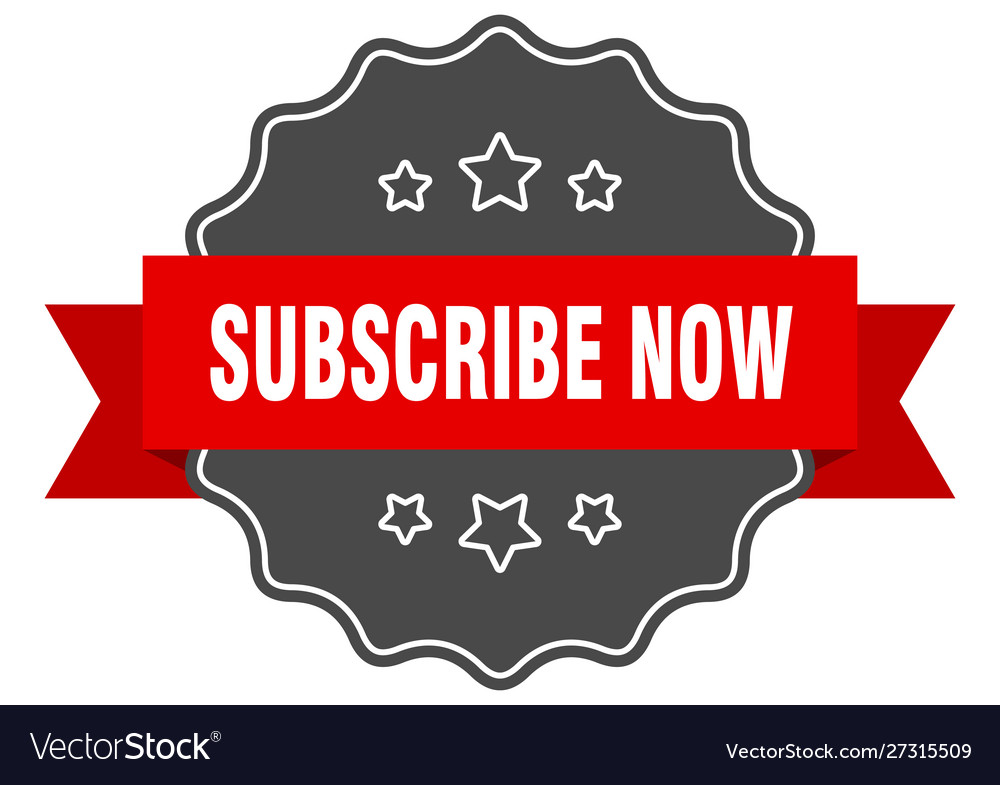 Subscribe now red label isolated
