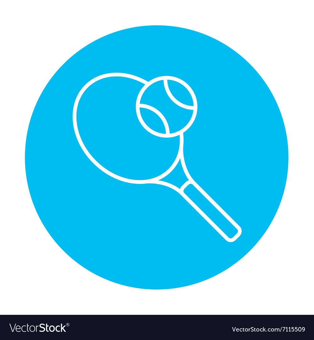 Tennis racket and ball line icon