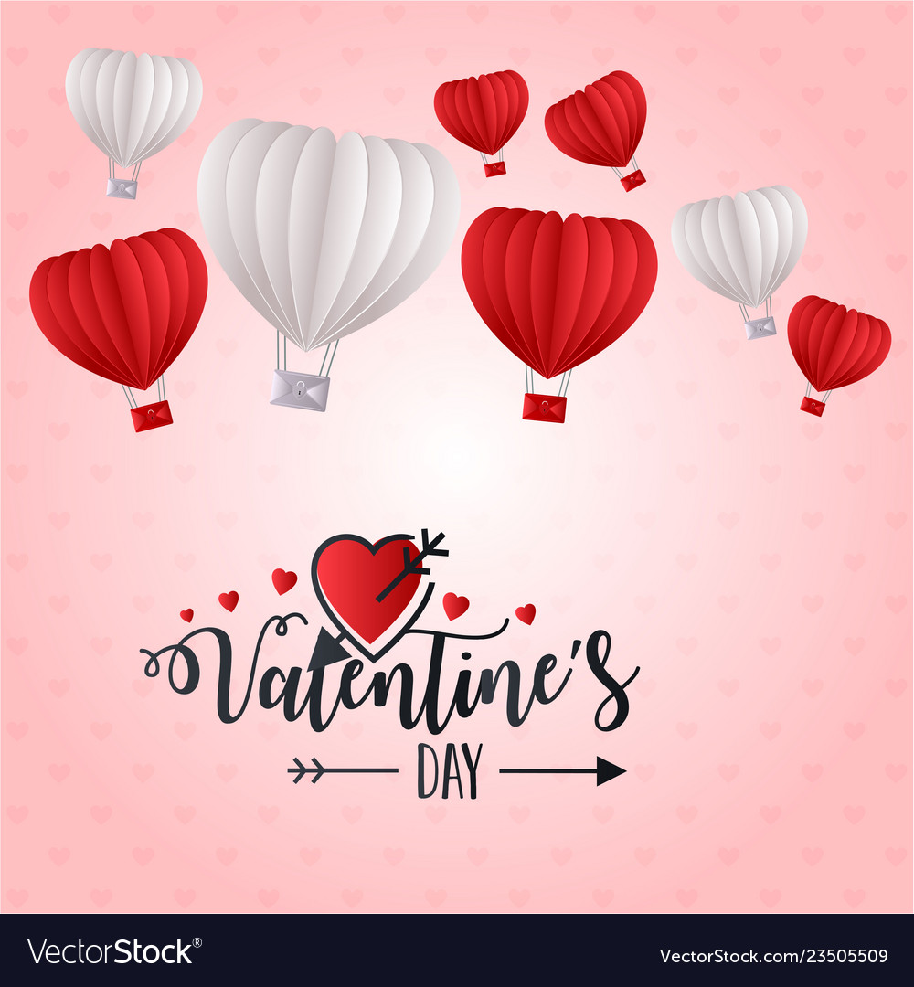 Valentines day heart balloon 2019 background Vector Image