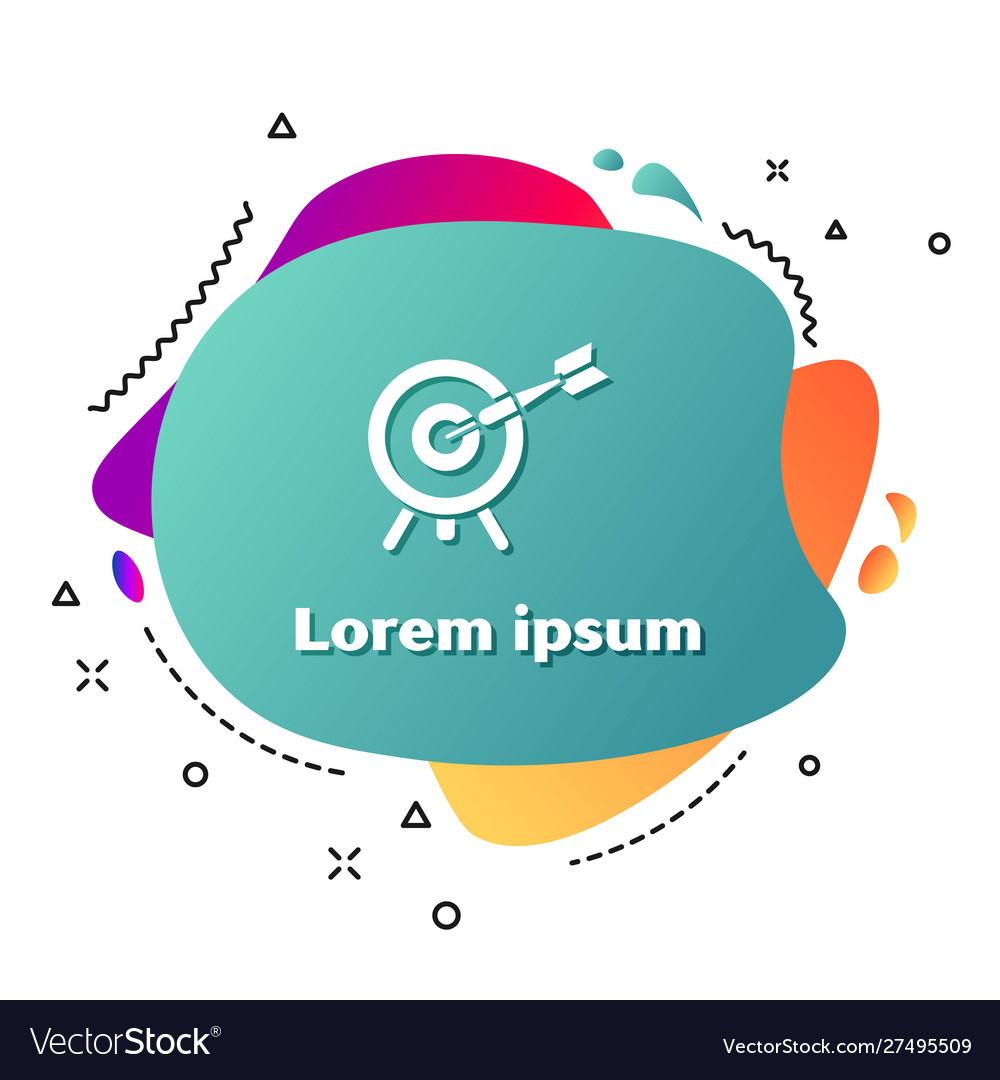 White target with arrow icon isolated on vector image White target with arrow icon isolated on
