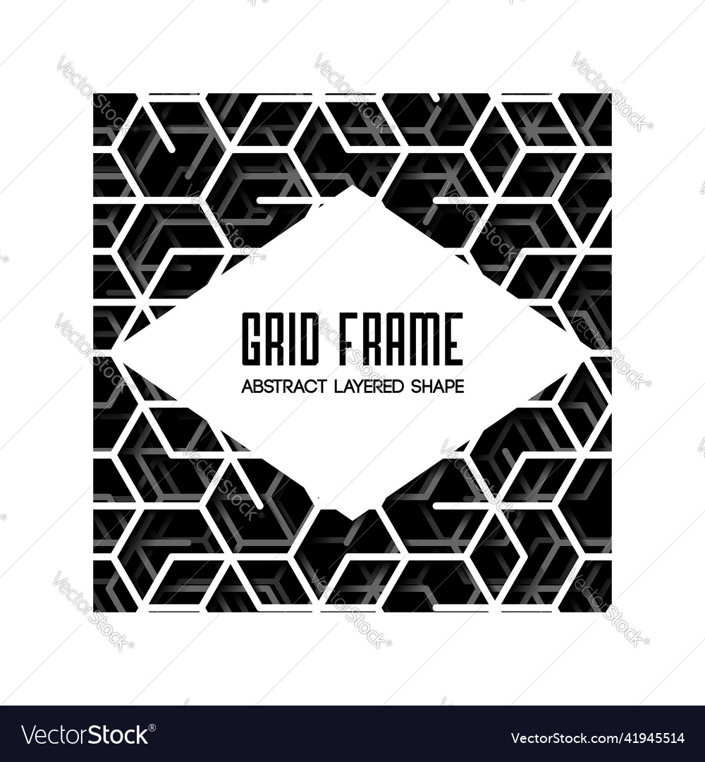 Abstract square frame with layered lines vector image Abstract square frame with layered lines