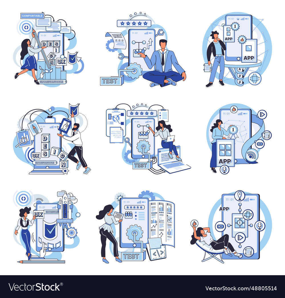 Application testing metaphor software vector image Application testing metaphor software