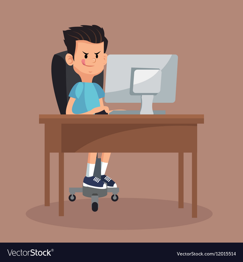 Playing computer games Royalty Free Vector Image