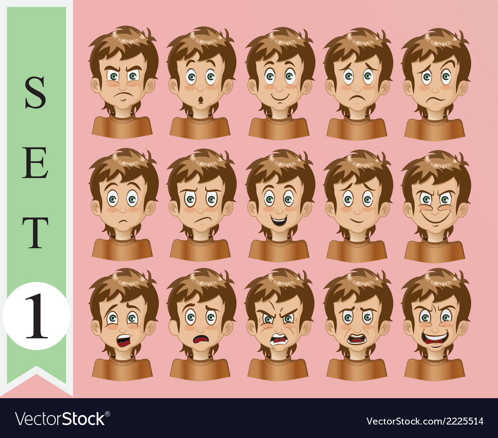 Collection of cartoon emotion face1