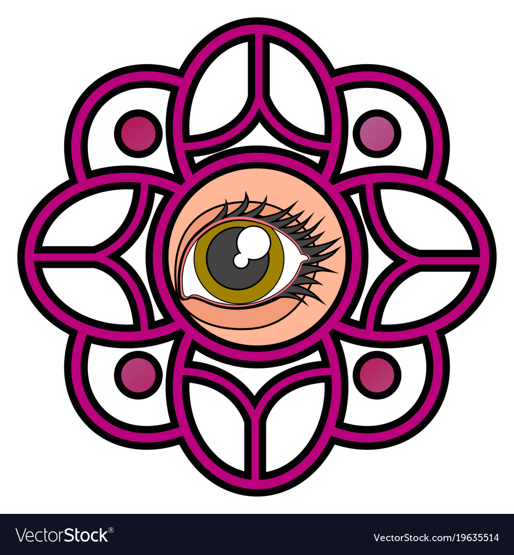 Flower with a female eye concept