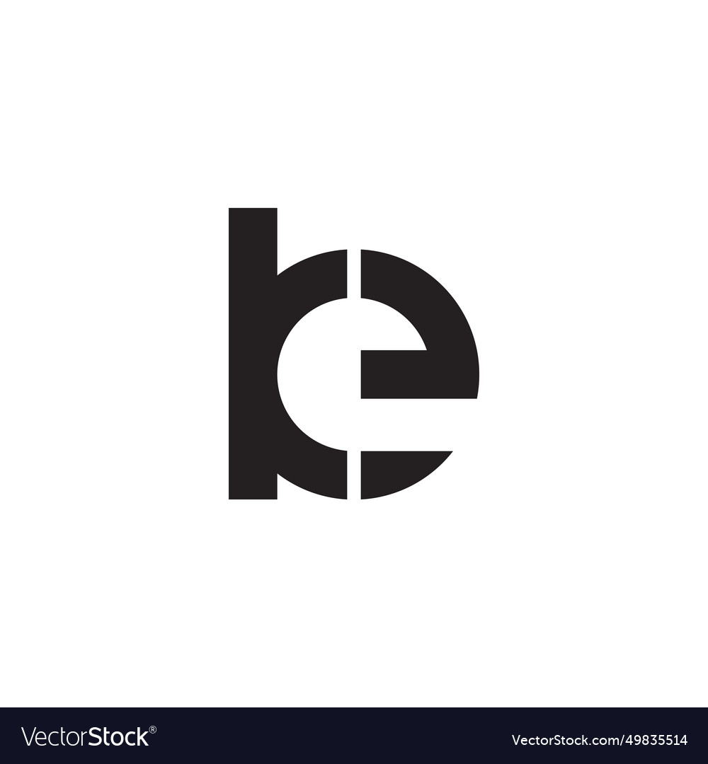 Letter be simple linked line round logo Royalty Free Vector