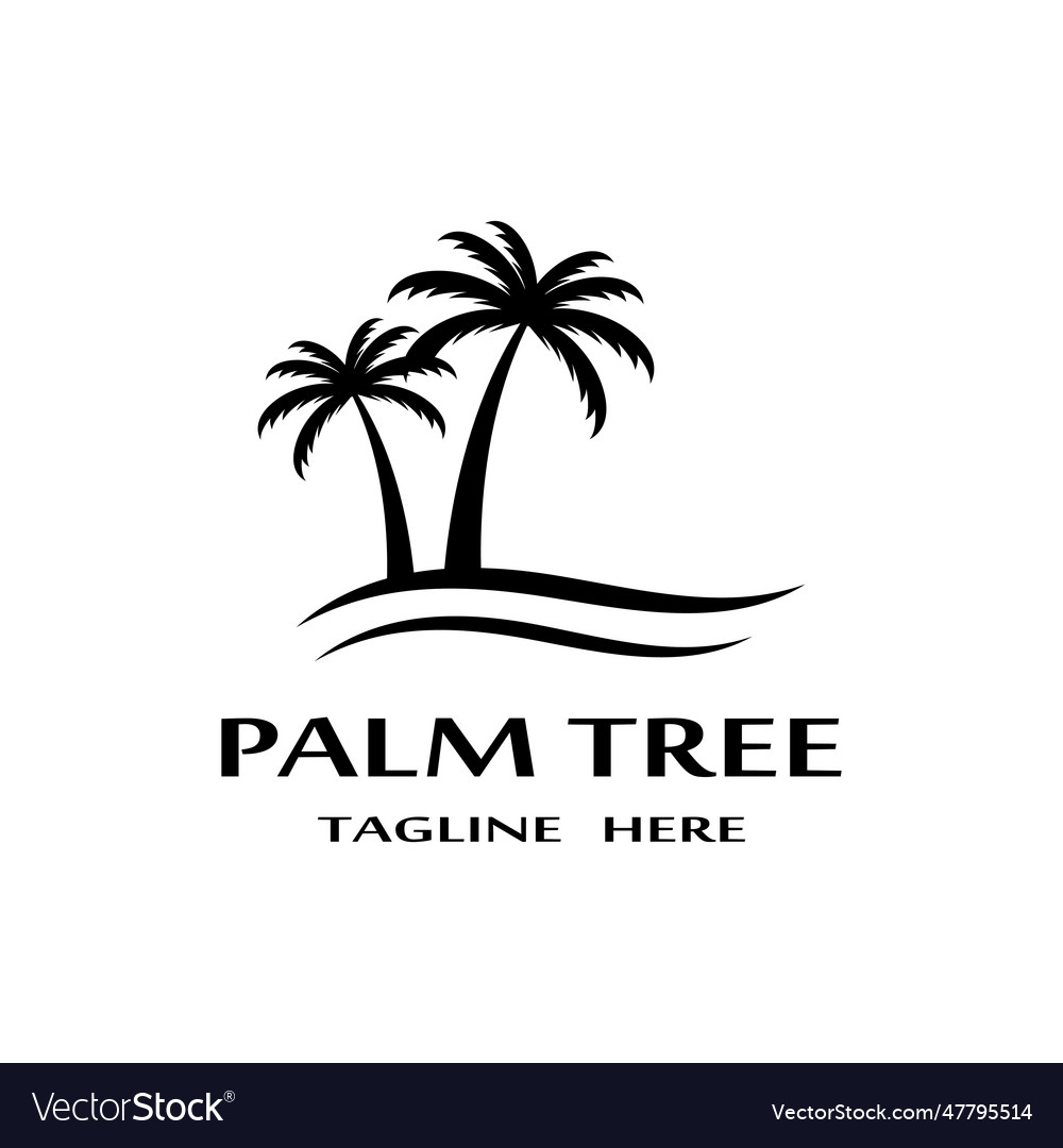 Palm tree summer logo template Royalty Free Vector Image