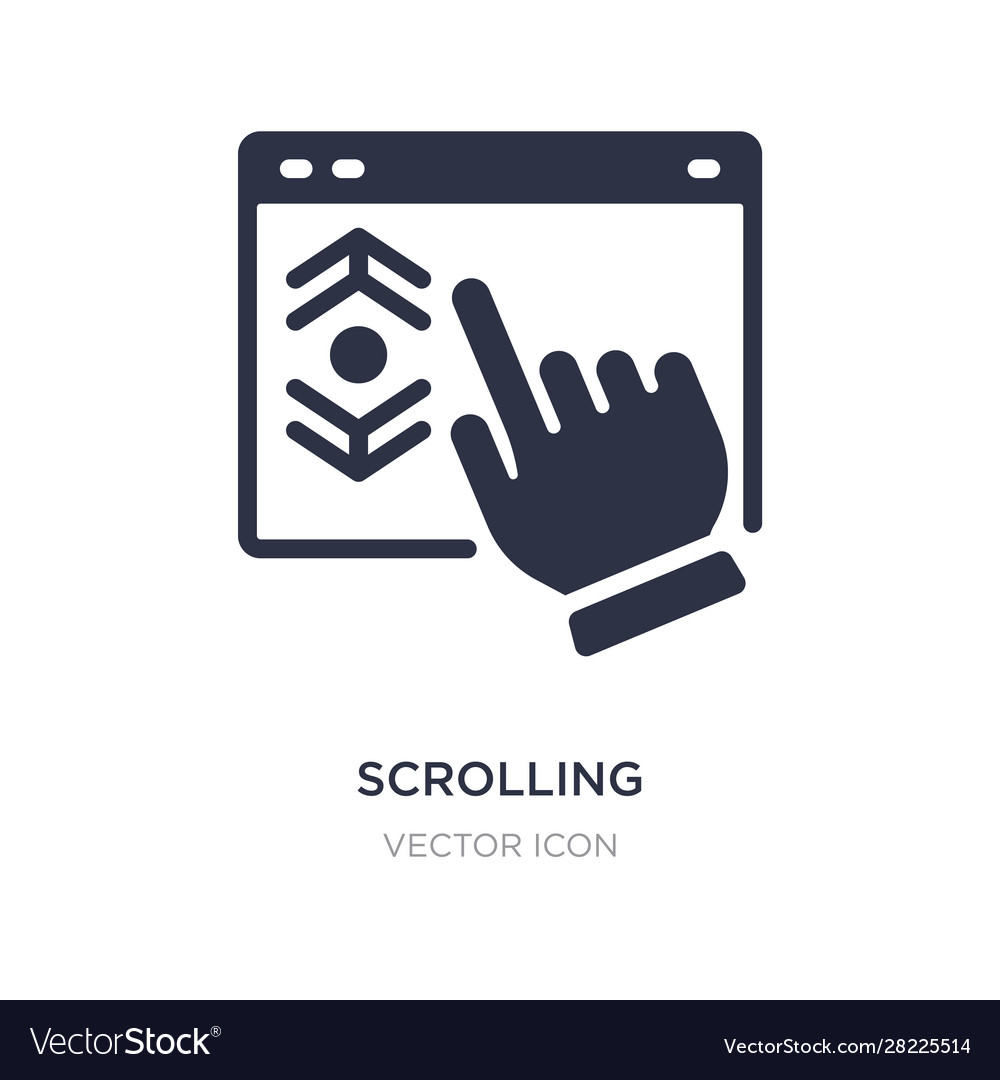 Scrolling icon on white background simple element