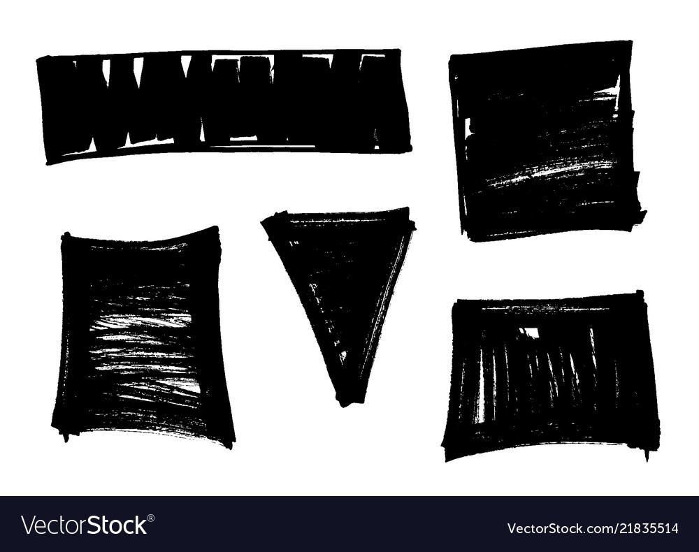 Set of marker handdrawn squares broad marker Vector Image