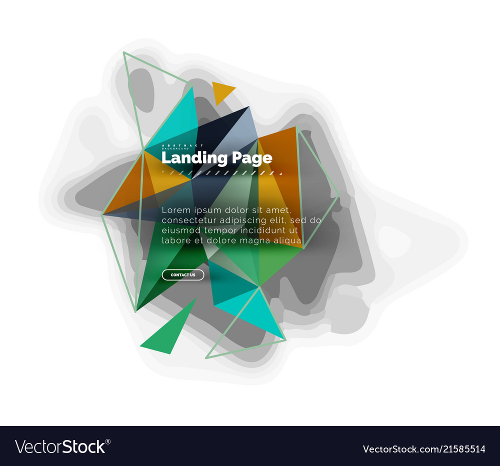 Triangular design abstract background landing vector image Triangular design abstract background landing