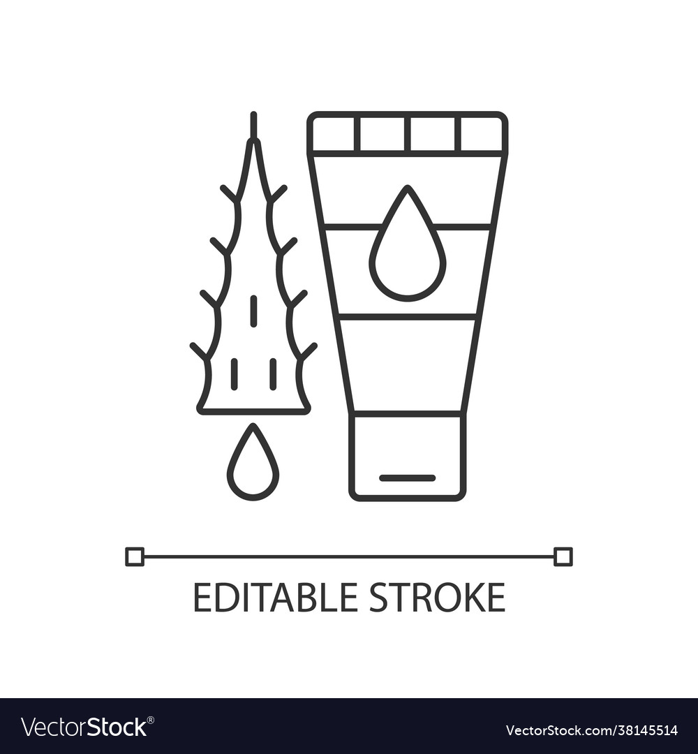 Using moisturizing lotion linear icon vector image Using moisturizing lotion linear icon