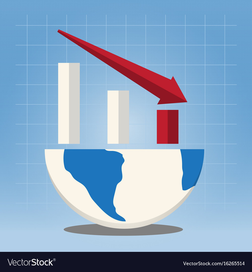 World with business chart graph
