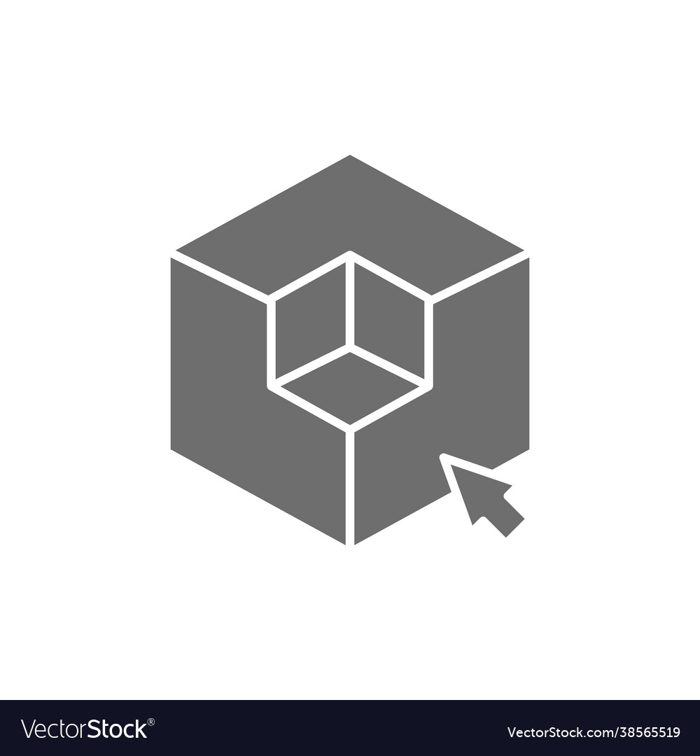 3D Cube Model Geometric Shape