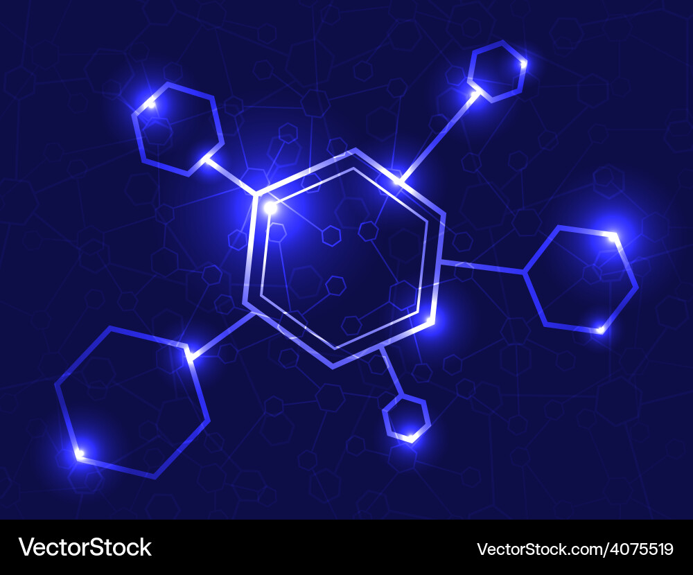 Abstract molecules shiny background Royalty Free Vector