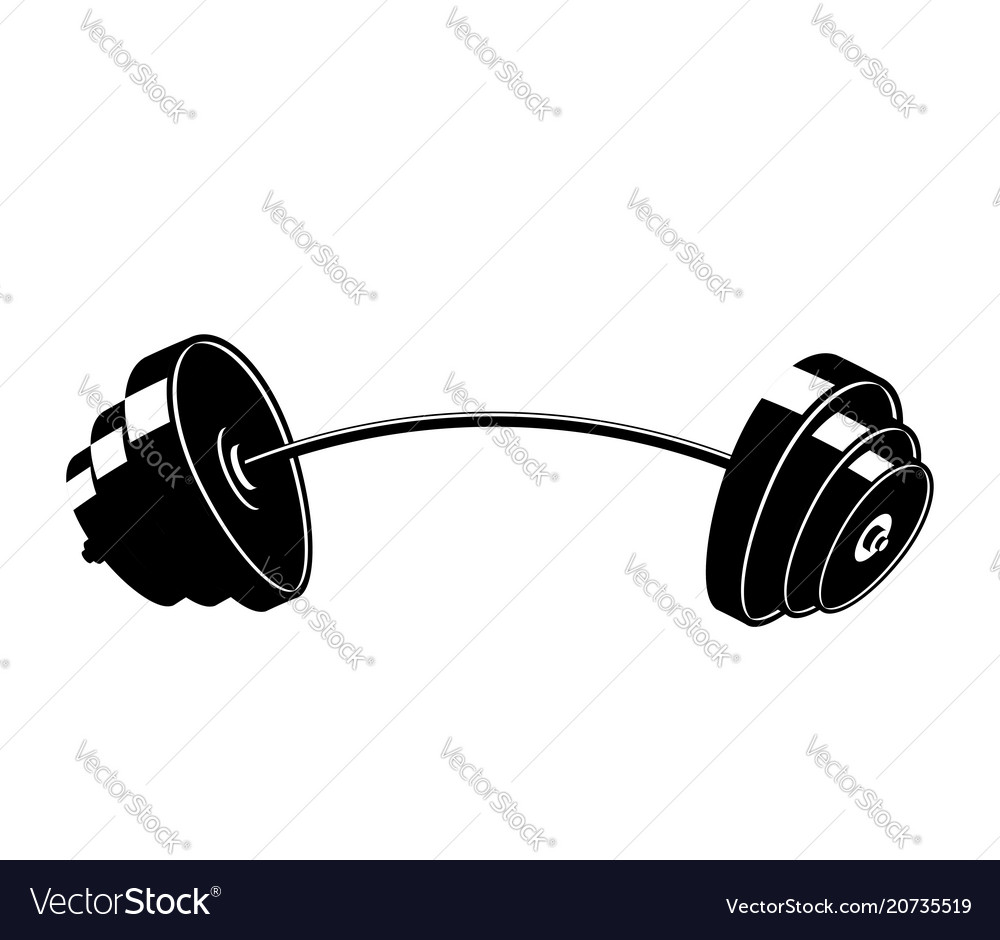 Barbell isolated fitness object on white Vector Image