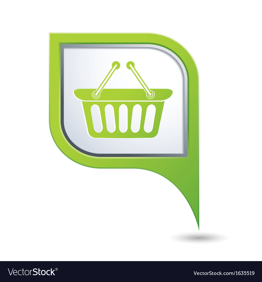 Basket icon green map pointer